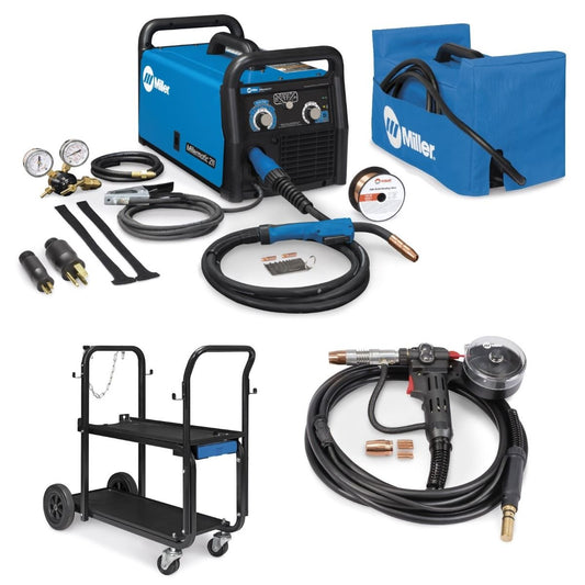MILLER MILLERMATIC 211 MIG WELDER, SPOOLMATE 150, AND ACCESSORIES (907614)