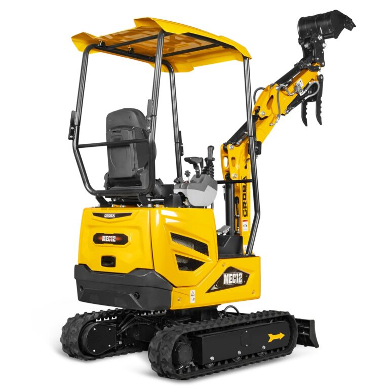 Mini Compact Excavator Kubota D722 Engine, 65.7″ Max. Digging Depth, 1.2 Ton, 2700 LBS Operating Weight, MEC12