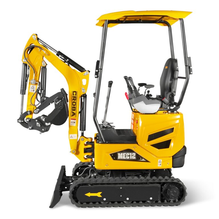Mini Compact Excavator Kubota D722 Engine, 65.7″ Max. Digging Depth, 1.2 Ton, 2700 LBS Operating Weight, MEC12